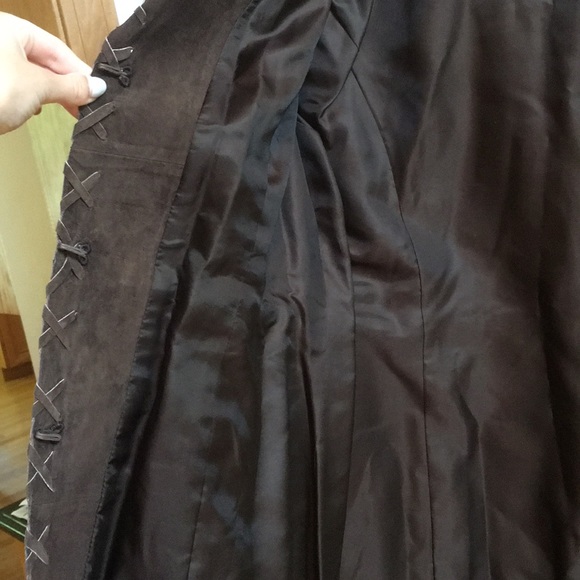 NWT Brown Leather Tribal Jacket Size 10 - Picture 8 of 8